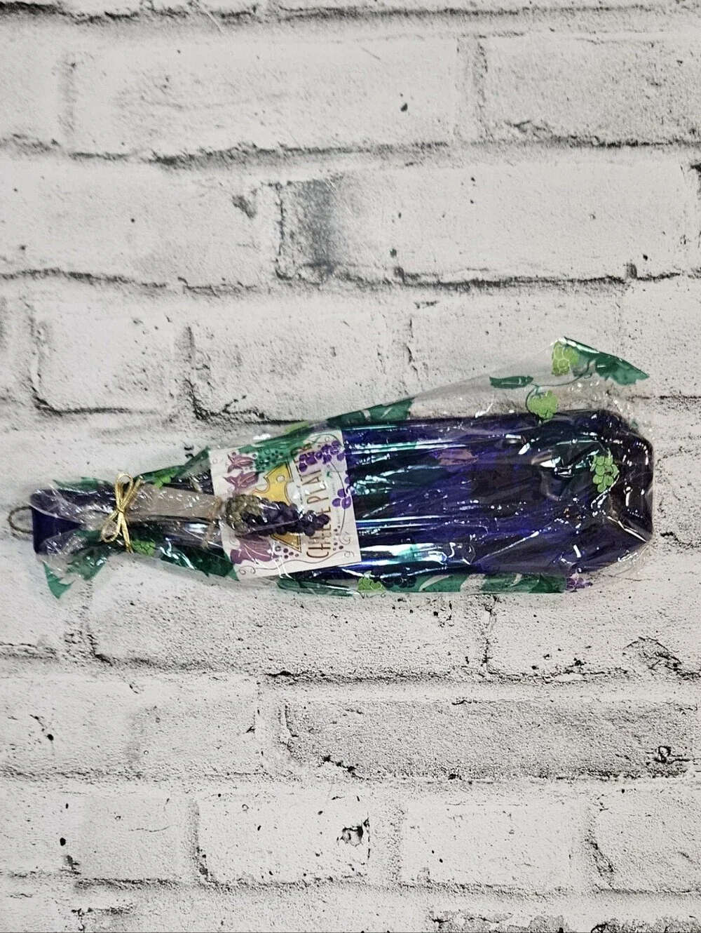 Handcrafted Recycled Blue Glass Wine Bottle Cheese Platter Serving Tray